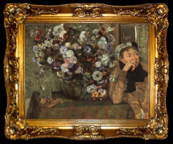 framed  Edgar Degas Woman with Chysanthemums, ta009-2
